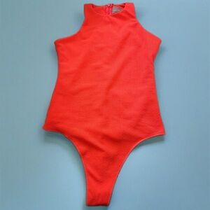 Show me your MUMU Orange Body Suit NEVER WORN Size Small Made in LA California